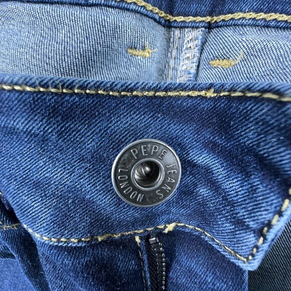 Pepe Jeans Womens Skinny Fit Slim Leg Denim Stretch Regular Waist Blue Size W28 - Picture 4 of 10